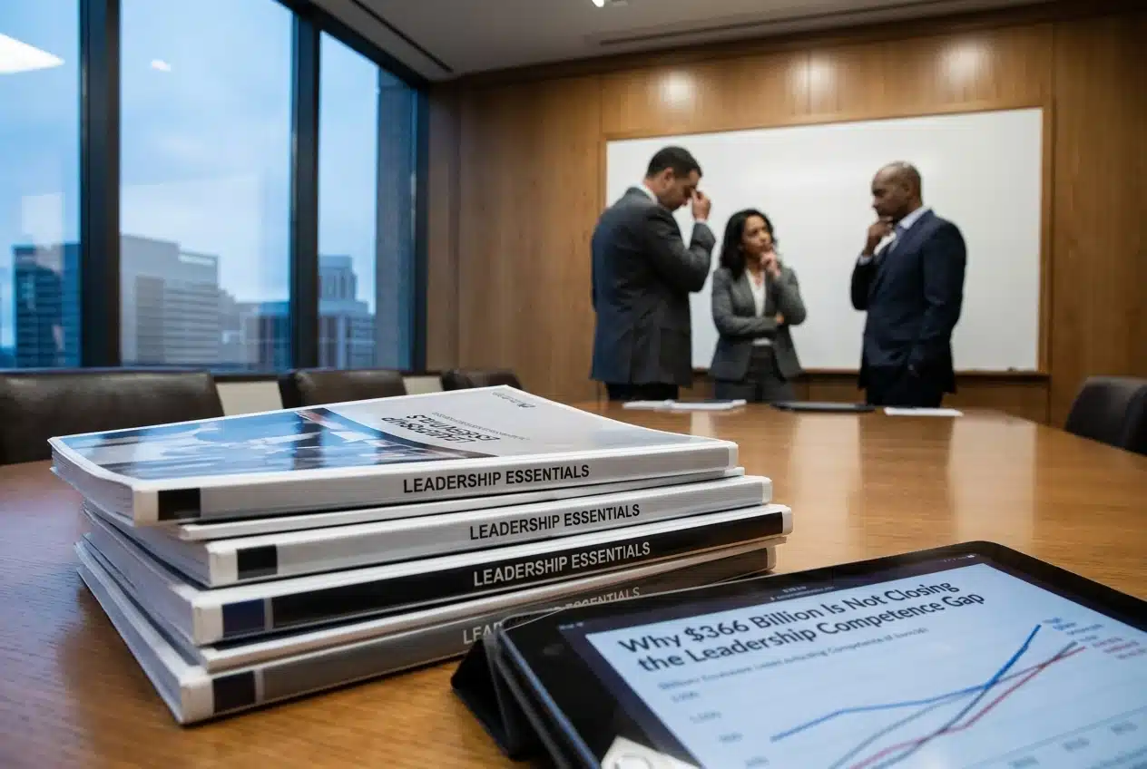 Professional header image for industry analysis: Why $366 Billion Is Not Closing the Leadership Competence...