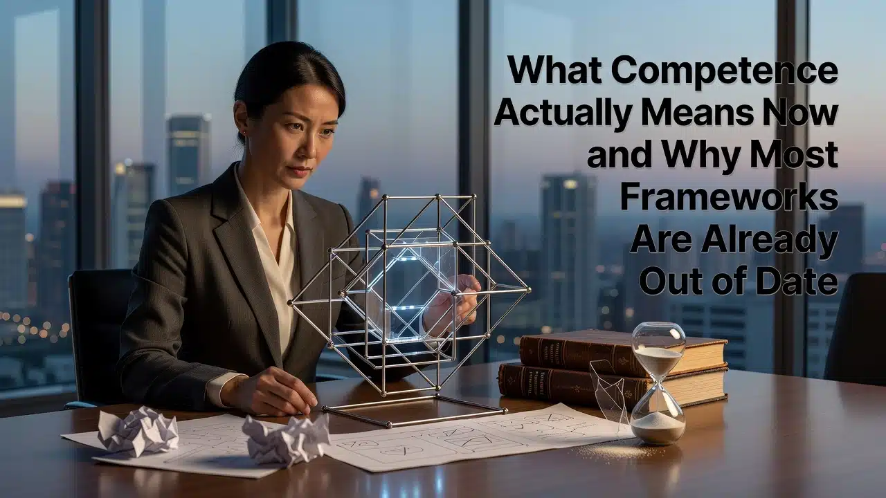 Professional header image for industry analysis: What Competence Actually Means Now and Why Most Framework...