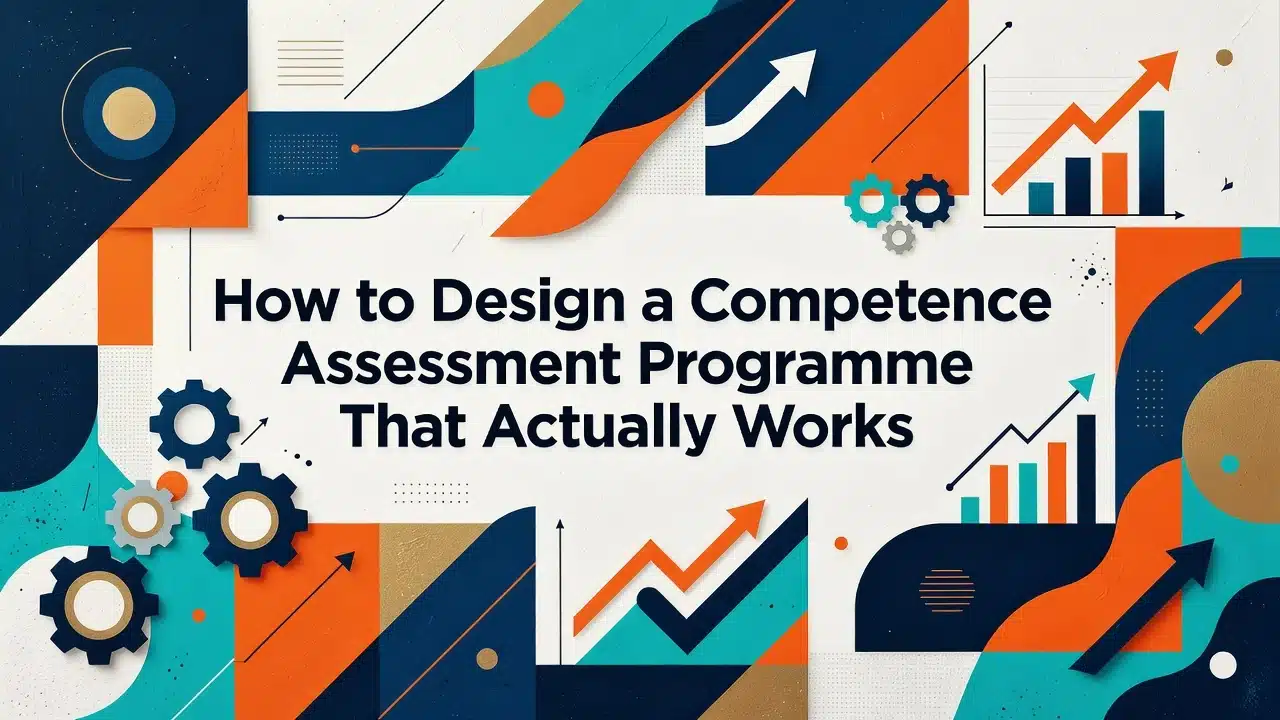 Professional header image for educational tutorial: How to Design a Competence Assessment Programme That Actu...