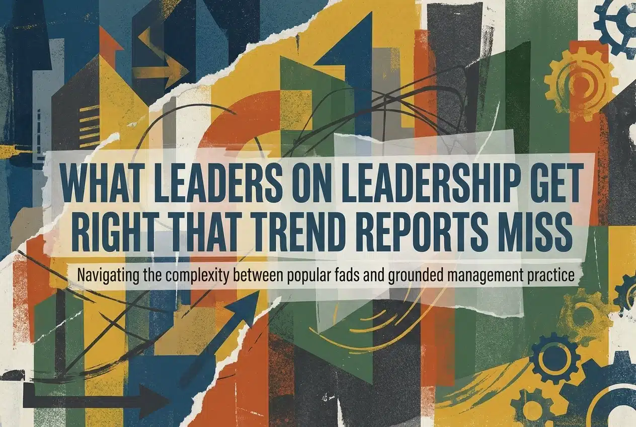 Professional header image for industry analysis: What Leaders on Leadership Get Right That Trend Reports Miss