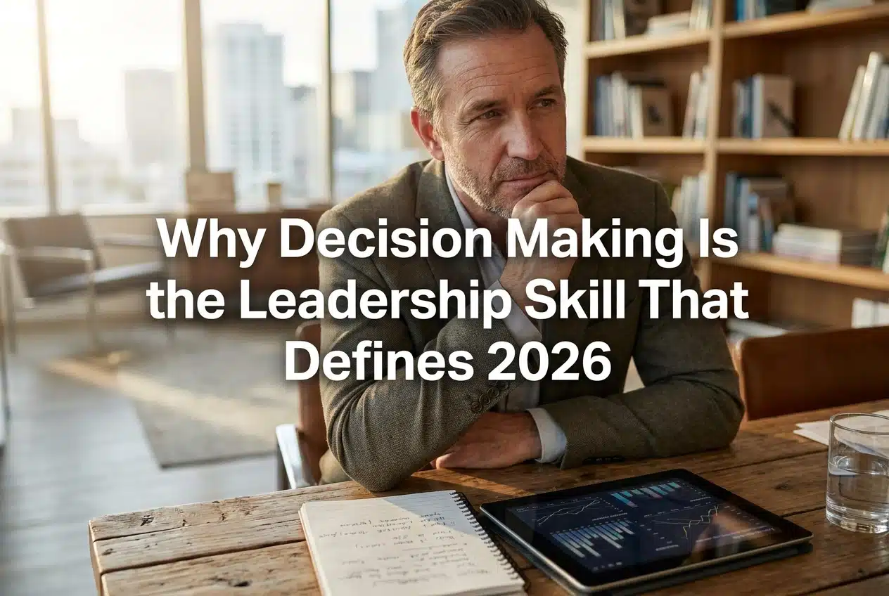 Professional header image for industry analysis: Why Decision Making Is the Leadership Skill That Defines ...